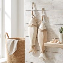 Artikel Holzfisch Deko maritim Anhänger Paulownia Holz 27cm 2St - Ideal für Floristen