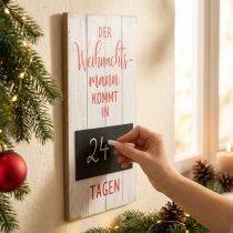 Artikel Dekoschild zum Hängen Weihnachtsmann Holzdeko Tafel 30×60cm
