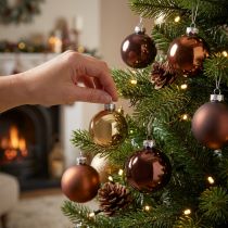 Artikel Weihnachtskugeln Gold Braun Mix Ø4cm 24er Set - festliche Glaskugeln für Weihnachtsdeko