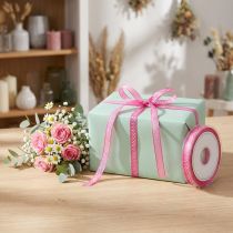 Artikel Dekoband mit Punkten Pink 7mm 20m