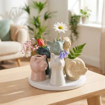 Artikel Keramik-Vasen mit Tiermotiven, 6er-Set, Dekofiguren für stilvolle Raumgestaltung, 13 cm