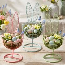 Artikel Draht Hase Dekoobjekt 16 cm im 3er-Set aus Metall in Pastellfarben