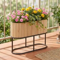 Artikel Mini-Hochbeet Jardiniere Pflanzkübel Holz Elegant Ovale Deko 50×20cm