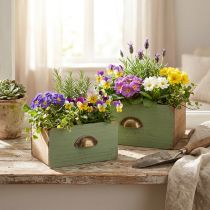 Artikel Pflanzkasten Holz Schubladen Set 2St - Shabby Deko Vintage Look