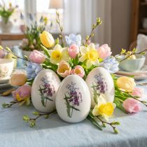 Artikel Keramik Ostereier Deko mit Blumendekor 12cm 3St