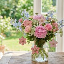 Artikel Holzblumen Hängedeko Holz Sommerdeko Rosa 4,5cm 24 St