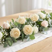 Artikel Deko Rosen Creme Künstliche Rosen Holzrosen Ø7,5cm 12 St