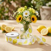 Artikel Band Zitronen Dekoband Sommer Stoffband Gelb 40mm 15m für Floristen