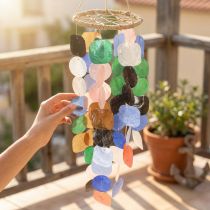 Artikel Windspiel mit Capiz-Muscheln, Maritime Deko, Deko-Hänger Schneckenhäuser L35 Ø8cm