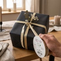 Artikel Leoparden-Muster Seidenband Creme Gold 15mm x 18m für Dekoration & Geschenkverpackungen