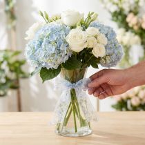 Artikel Organzaband Blau Florales Dekoband 40mm x 15m Eleganz Hochzeit