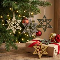 Artikel Charmante Holzsterne in Grün 8cm - Vielseitig verwendbare Weihnachtsdeko, 16er-Set für festlichen Flair