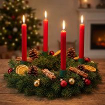 Artikel Grüner Stabkerzenhalter Kunststoff Ø2,2cm 5er Pack - Ideal für Weihnachtsdeko