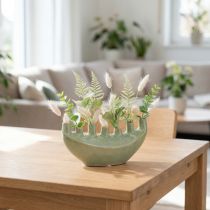 Artikel Deko Vase Schiffchen Keramikvase Hellgrün 23×8,5×11cm für Floristen