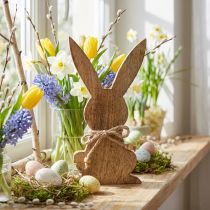 Artikel Osterhase aus Holz, Frühlingsdeko, Mangoholz Naturfarben H30cm