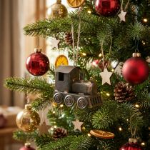 Artikel Christbaumschmuck Lokomotive Weihnachten Metall H7,5cm