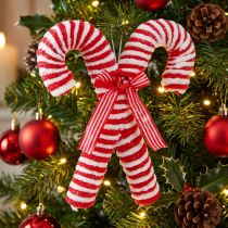 Artikel Deko Zuckerstangen zum Hängen, Weihnachtsbaumschmuck Rotweiß 28cm