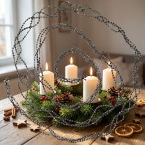 Artikel Weihnachtsdeko Perlengirlande Grau 275cm
