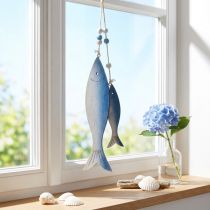 Artikel Holzfische Dekohänger Fisch Blau Weiß 11,5/20cm 2er-Set
