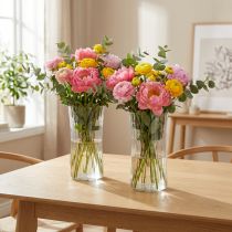 Artikel Glasvase Retro Klar Zylindrisch Blumen & Deko Ø12cm H24cm 2er-Set