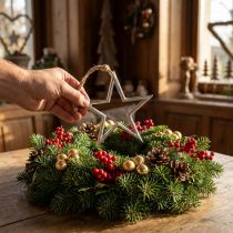 Artikel Weihnachtsdeko Stern, Adventsdeko, Stern Anhänger Silbern B15,5cm