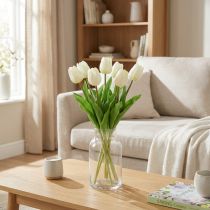Artikel Künstliche Tulpen Weiß Creme Real Touch 38cm 7 St