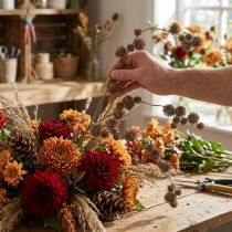 Artikel Dekozweig, Platane mit Früchten, Herbstdeko, künstliche Platane Braun L82cm Ø2–4cm