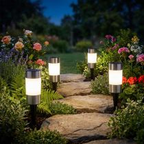 Artikel Solar Stableuchte LED Set 4 Stk Outdoor Gartenleuchte Edelstahl