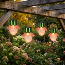 Artikel LED Solarleuchte Blume Garten Dekoration Außen 4 Farben Energiesparend Ø11,5cm Set 4 St.