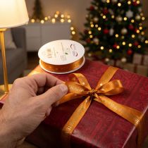 Artikel Geschenkband Stoff 15mm x 18m Orange Weihnachten