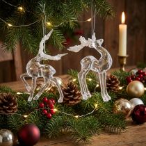 Artikel Festlicher Acryl Hirsch 2er-Set - Weihnachtsbaum Anhänger