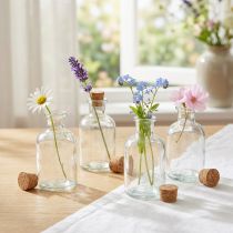 Artikel Glasvase Flaschen Deko Vase mit Korken H10,5cm 8 Stück Vintage-Design