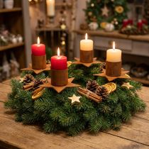 Artikel Stern Kerzenhalter Metall zum Stecken Edelrost Adventsdeko 6cm 4er-Set