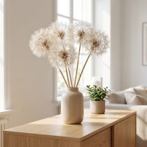 Artikel Trockenblumen Stielblume Wiesenbocksbart 50 cm Kopf 12 cm Innenraumdekoration