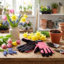 Artikel Kixx Synthetik Handschuhe Gr.8 Rosa, Schwarz