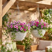 Artikel Hängender Blumentopf Stroh Weiß Ø28cm H15cm 2er Set