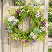 Artikel Künstlicher Blumenkranz mit Rebenkranz Ø55cm, Sommerdeko, vielseitig einsetzbar, pflegeleicht