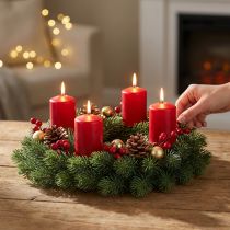 Artikel Künstlicher Tannenkranz Grün Ø30cm - Weihnachtsdeko, Türkranz, Adventskranz, Tischdeko, pflegeleicht