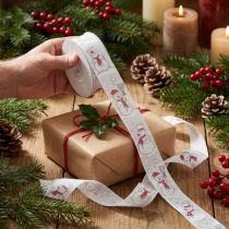 Artikel Geschenkband Weihnachten Schneemann Rot Weiß 25mm 15m