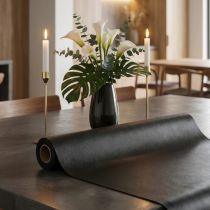 Artikel Kunstleder Schwarz Dekostoff Schwarz Leder 33cm×1,35m
