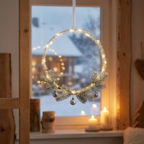 Artikel LED Ring Deko Silber Warmweiß 30cm zum Hängen für stimmungsvolle Beleuchtung