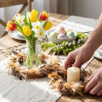 Artikel Federkranz Deko Hellbraun Ø20cm Naturkranz Feder Türkranz