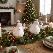 Artikel Tischdeko Weihnachten Deko Schneemann mit Mütze H13cm 2St