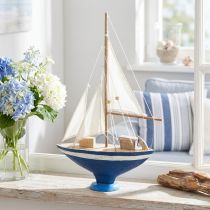 Artikel Maritime Segelboot-Dekoration aus Holz, 54 cm, Küstenflair für stilvolle Raumgestaltung