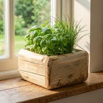 Artikel Pflanztopf Pflanzkasten Holz Blumentopf Natur 15,5×15,5cm