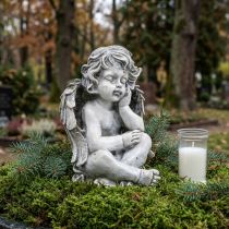 Artikel Grabengel Engel Grau Grabfigur Grabdeko 24cm