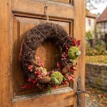 Artikel Rebenkranz Dunkelbraun Ø35cm, Naturkranz Türkranz Wanddeko, Dekokranz aus Holz, Frühlingskranz Adventskranz Herbstkranz