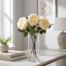 Artikel Künstliche Rosen wie echt Creme Kunstblumen 48cm 3St