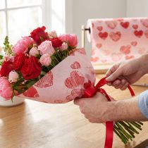 Artikel Manschettenpapier Seidenpapier Rosa Herzen 25cm 100m