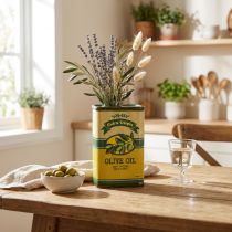 Artikel Keramikvase im Olivenöldesign, 18 cm, für Trockenblumen und mediterrane Deko